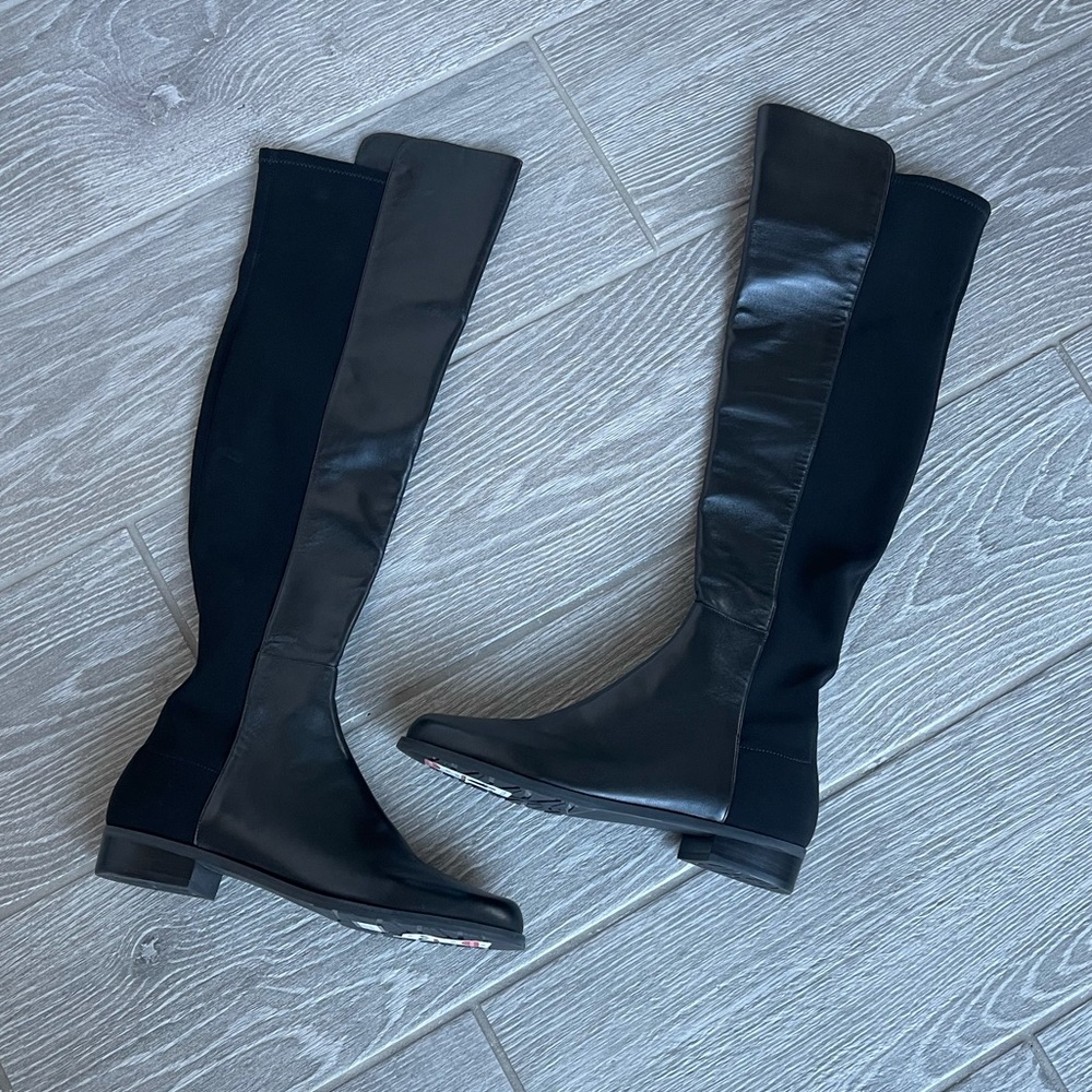 ❌SOLD❌🎉2X Host Pick🎉🎉 Stuart Weitzman 5050 Mixed Media Leather Tall Knee - Picture 3 of 15